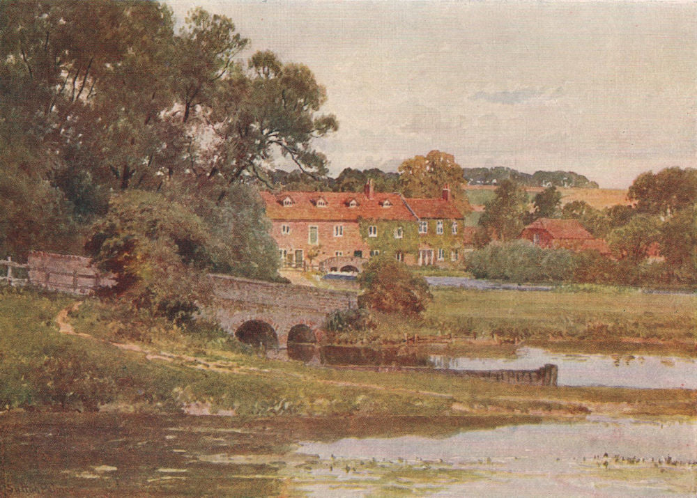 Dentford Mill, Near Hungerford, Berkshire, by Harold Sutton Palmer 1929 print